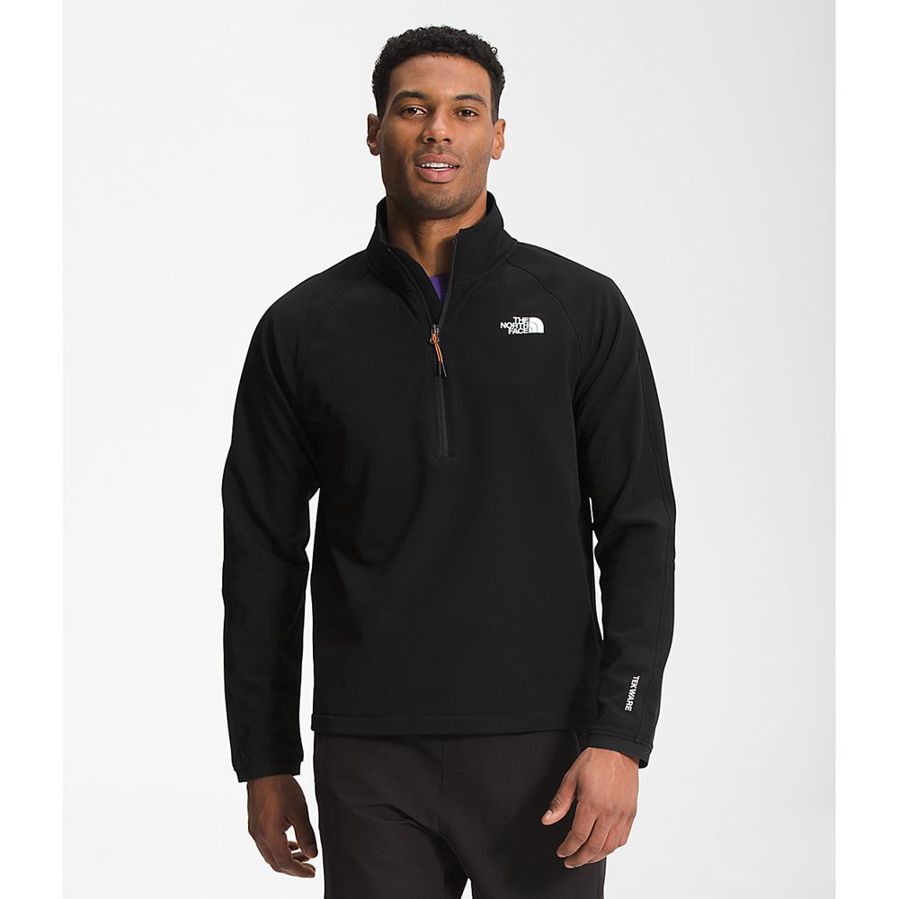 The North Face Fleece Jacket Mens Australia - The North Face Tekware® ¼ Zip Black (NVY-731946)